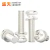 Juego de Tornillos Phillips de Cabeza Redonda Niquelados con Arandela Plana y Arandela de Resorte, Juego Completo de Tornillos
