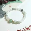 Pulseira de Jade Dourado de Xinjiang Tianshan Verde para Homens e Mulheres, Tipo Gelo com Flores Flutuantes na Cor Jade, Pulseira Colar Multicamadas, Fornecimento Direto para Transmissão ao Vivo