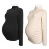Ropa de Maternidad para Otoño e Invierno, Terciopelo Térmico de Doble Cara, Nueva Ropa Exterior para Madres Embarazadas, Talla Grande, Cubre Vientre, Aspecto Adelgazante, Camiseta Térmica de Moda
