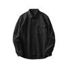 Camisa de trabajo pesada de estilo americano, chaqueta de algodón de alta calidad con bolsillo de primavera y otoño para hombre, camisa blanca para hombre