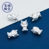 Pulsera de plata de ley 999 con diseño de dragón del zodiaco, hecha a mano, con cuentas, trenzada, cinco bendiciones, accesorios de joyería de plata con forma de dragón.