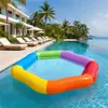 Nueva Cama Flotante Hexagonal Colorida de Amazon, Flotador Inflable Grande Doble de PVC Espesado para Entretenimiento en Piscina