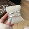 Pulsera abierta de plata maciza Fu's de plata pura 999.9 dorada con diseño de trébol de cinco hojas, estilo chino nuevo, verde con detalles dorados, para regalo