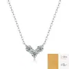Colgante de plata S925 con moissanita, collar con el amor presente, nueva cadena de clavícula ligera de lujo a la moda para mujer, disponible en stock.