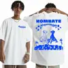 Rapper Nskk Kombate Merchandise do Álbum Camiseta Roupas Masculinas Moda Gótica High Street Camiseta de Algodão Masculina