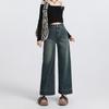Pantalones de Pierna Ancha Petite Zyza Denim Azul Oscuro 2026 Nuevos Jeans de Verano para Mujer de Alta Gama Pantalones Rectos Sueltos