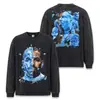 Camiseta de Manga Larga de Algodón Pesado Lavado con Estampado Digital Directo Stewell Drake para Hombre, Moda Trendy Otoño/Invierno