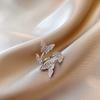 Ins Cool Style Prata Anel Feminino Simples Zircon Open Ring Cyber Celebrity Light Luxo Retro Anel de alta qualidade