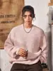 Suéter Retro Japonés de Ajuste Limpio con Cuello Redondo para Hombres y Mujeres, Estilo Perezoso de Otoño e Invierno, Top Grueso de Punto con Patrón de Piña