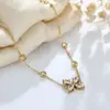 Pulsera de trébol de cuatro hojas con circonita de personalidad de moda japonesa y coreana, diseño de lujo ligero, joyería de acero de titanio para mujer, no se decolora, venta al por mayor, versátil