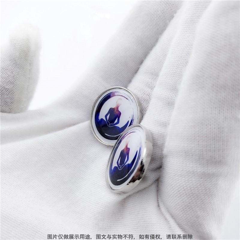 私人定做水晶贴纸棋子工艺品 圆形小贴标人在打坐 瑜伽冥想贴牌