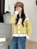 Chaqueta de Punto Fair Isle para Niñas 2026 Otoño Nuevo Estilo Cárdigan de Punto con Capucha Manga Larga para Niños Mayores
