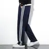 Pantalones de uniforme escolar con una raya, dos rayas o tres rayas, en azul oscuro, adecuados para primavera, otoño y verano, tela delgada, para estudiantes de primaria, secundaria y preparatoria