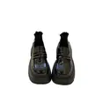Mocasines de suela gruesa para mujer 2026 nuevo popular otoño versátil estilo británico zapatos pequeños de cuero tacón grueso negro zapatos de una sola suela para mujer