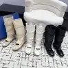 Botas de Mujer de Alta Gama Piel Genuina Punta Redonda Retro Desmontables de Dos Vías Suela Plana Moño Botas de Ballet Botas Altas Remache Correa de Cuero