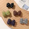 Tela de puntos estilo coreano con relleno de algodón tridimensional, lazo, pinza de garra para manualidades, accesorios para el cabello de mujer, broche, materiales para accesorios de ropa