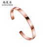 Moda popular transfronteriza simple acero inoxidable pulsera abierta diseño nicho estilo ins joyería lisa tricolor en forma de C
