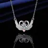 Collar de moissanita de imitación de 2 quilates para mujer, chapado en platino PT950, cadena de clavícula con colgante de ocho corazones y ocho flechas de circonita.