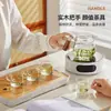 Tetera de Vidrio con Filtro en Forma de Media Luna, Divisor de Té Integrado Engrosado, Taza de Servicio de Gama Alta, Tetera Resistente al Calor para Té Verde