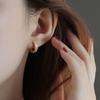 Anillo de Esmalte Minimalista Arete Argolla Moda Plata Esterlina Hebilla de Oreja Nicho Entrada Anillo de Lujo Aretes Anillo Joyería Elegante Francesa para Mujer