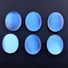 Soporte para teléfono móvil de piedra natural dos lados planos 25*30mm gema ovalada de cristal adornos de joyería diy venta caliente transfronteriza