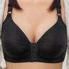 Sujetador de talla grande para mujeres de mediana edad y mayores, ajustable, con fruncido y hebilla delantera, ropa interior fina y transpirable.