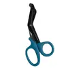 Tesoura de Ferramenta Portátil para Exterior para Cortar Gaze, 14,5 cm, Cabo Escurecido, Cabeça Curva, Bandagem de Acampamento