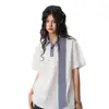 Camisa Polo de Manga Corta a Cuadros Estilo Náutico para Hombres y Mujeres, Camiseta Elegante, Nuevo Estilo de Verano, Tops de Pareja Falsos de Dos Piezas