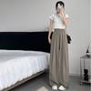 Pantalones Yamamoto holgados para mujer Verano Delgados 2025 Nuevos Cintura Alta Sueltos Adelgazantes Casuales Rectos Seda Helada Pantalones de Pierna Ancha