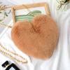 2025 Nuevo Bolso de Piel Sintética de Conejo Lindo Bolso Infantil con Forma de Corazón Bolso de Hombro con Cadena Bolso Cruzado Billetera de Piel con Forma de Corazón