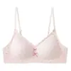 Sujetador de Encaje Floral Dulce Sexy Inalámbrico para Senos Laterales Busto Pequeño Reafirmante Transpirable Hermoso Espalda Sujetador
