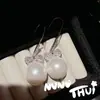 Aretes de Flor de Perla Blanca Australiana Pequeña Bola de Flores Fragancia de Jardín Completa Estrella Brillante Pendientes de Gota de Perla Manta