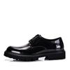 Zapatos de cuero formales nuevos para negocios zapatos de cuero británicos con cordones punta redonda pequeña suela gruesa charol zapatos de hombre zapatos Derby