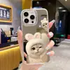 Ins Celebridade da Internet Chapéu de Orelha de Coelho Capa de Celular Espelho de Gato Espelho de Maquiagem de Alta Definição Anti-Queda Case Protetora para Apple 16E Venda por Atacado