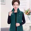 Colete de Lã Polar Outono e Inverno para Mulheres de Meia-Idade e Idosas Colete Externo Solto com Gola Alta Feminino Colete de Lã Colete Quente Roupa para Mãe