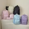 Mochila estilo academia para meninas do ensino fundamental, feminina, laço, grande capacidade, conjunto de três peças, simples, versátil, alta aparência, bolsa de ombro dupla