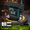Rack de Computador com Régua de Tomadas, Rodas e Altura Ajustável, Adequado para Colocar Debaixo da Mesa para Dissipar Calor
