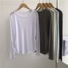 Camiseta de Punto Ligera de Verano con Cuello Redondo y Mangas Largas Ropa Protectora Solar Camiseta con Máscara de Seda de Hielo Camiseta Ligeramente Transparente Camisa para Aire Acondicionado Top Básico