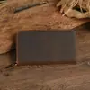 TikTok Explosiones Mejora y Aumento de Capacidad Bolso de Mano para Hombre de Cuero Genuino Cuero Crazy Horse para Cigarrillos Teléfono Móvil Cartera de Embrague de una Pieza