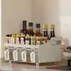 Estante giratorio para especias Caja de condimentos para cocina Estante de almacenamiento de frascos de especias Caja multifuncional de almacenamiento de condimentos y sazonadores para encimera