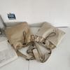 Bolsa Feminina Casual de Grande Capacidade Bolsa Feminina Nova de Verão Simples de Ombro Lona para Aula Deslocamento Transversal Tote Bag