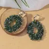 Pendientes de Cristal Coloridos de Nuevo Estilo Transfronterizos, Pendientes Vintage de Lujo Ligero de Gama Alta, Accesorios para Orejas de Nicho Europeos y Americanos al por Mayor para Mujeres