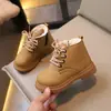 Zapatos Infantiles Otoño e Invierno 2026, Botas para Niños, Botas tipo Martin, Botines de Cuero Versátiles para Niños, Forrados de Felpa, Cálidos, Antideslizantes para Niñas