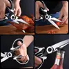Tijeras Panda Acero Inoxidable Tijeras Domésticas Engrosadas Tijeras de Cocina Tijeras para Alimentos Nogal Multifuncionales Fuertes Tijeras para Huesos de Pollo