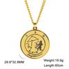 Collar de Moneda de Acero Inoxidable con Dije de Símbolos de las Doce Constelaciones, Estilo Retro de Tendencia Personalizado de Venta Caliente Europeo y Americano, Joyería