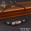 Collar de cuentas dzi de ágata de nueve ojos estilo étnico con diseño único, mismo estilo que se ve en Xiaohongshu, colgante de collar para pareja estilo Tíbet
