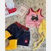 Chaleco para bebé para niñas, conjunto lindo de dibujos animados, nuevo chaleco de verano sin mangas, chaleco elegante para niños y niñas