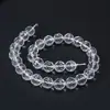 Pulsera de cuentas sueltas de cristal blanco natural, accesorios de joyería facetados, cuentas facetadas totalmente transparentes de cristal blanco, cuentas redondas, productos semiacabados