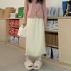 Vestido de Tricô Longo Elegante com Franjas, Outono e Inverno, Novo Estilo Influencer Mãe, Cintura Alta
