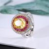 2024 nova Zhuang Shengsheng jóias alto carbono diamante gelo flor corte amarelo diamante temperamento retro terno 8*10-6-* 8